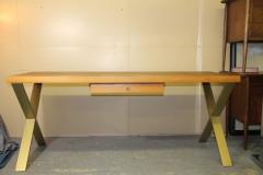 Walnut and Oak desk with x shaped legs - 3403430
