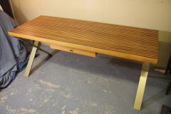 Walnut and Oak desk with x shaped legs - 3403433