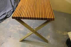 Walnut and Oak desk with x shaped legs - 3403434