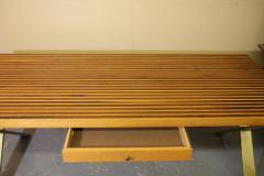 Walnut and Oak desk with x shaped legs - 3403436