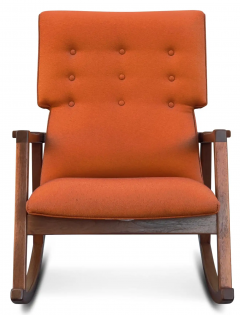 Walnut and Persimmon Ducale Wool Fabric Rocking Chair by Design within Reach MCM - 2851746