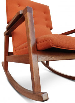 Walnut and Persimmon Ducale Wool Fabric Rocking Chair by Design within Reach MCM - 2851796