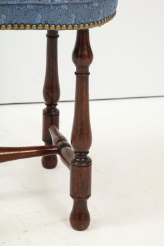 Walnut stool made from and 18th century stool base with new upholstered top  - 1202944