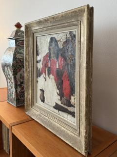 Walt Louderback Portrait of an Indian with Rifle Post Impressionist Oil on Canvas - 4518986