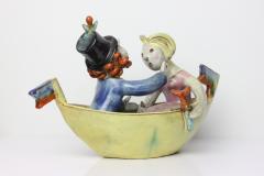 Walter Bosse Antique Ceramic Boat Trip by Walter Bosse for Goldscheider Austria 1928 - 4731955