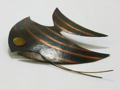Walter Bosse Midcentury Hammered Angel Fish Wall Plaque Sculpture Copper Austria 1950s - 4064844