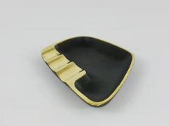 Walter Bosse Walter Bosse Asymmetrical Modernist Black Brass Ashtray by Herta Baller 1950s - 4052675
