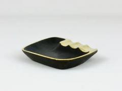 Walter Bosse Walter Bosse Asymmetrical Modernist Black Brass Ashtray by Herta Baller 1950s - 4052677