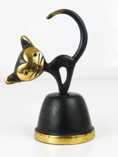 Walter Bosse Walter Bosse Brass Dinner Bell Displaying a Cat by Herta Baller Austria 1950 - 4052049