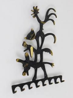 Walter Bosse Walter Bosse Brass Key Hanger Donkey Dog Cat and Cock Herta Baller Austria - 4051920