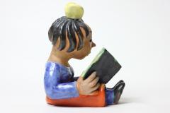 Walter Bosse Walter Bosse Ceramic Sculpture of Girl Reading a Book 1925 Kufstein Austria - 2031165