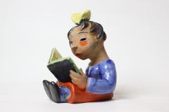 Walter Bosse Walter Bosse Ceramic Sculpture of Girl Reading a Book 1925 Kufstein Austria - 2031166