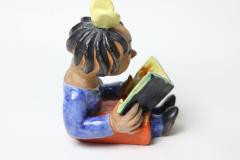 Walter Bosse Walter Bosse Ceramic Sculpture of Girl Reading a Book 1925 Kufstein Austria - 2031167