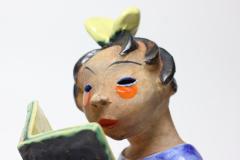 Walter Bosse Walter Bosse Ceramic Sculpture of Girl Reading a Book 1925 Kufstein Austria - 2031171