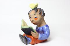 Walter Bosse Walter Bosse Ceramic Sculpture of Girl Reading a Book 1925 Kufstein Austria - 2031172