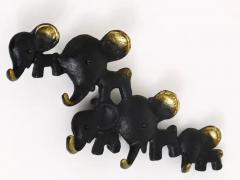 Walter Bosse Walter Bosse Elephant Brass Key Hanger by Herta Baller Austria 1950s - 4050366