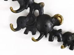 Walter Bosse Walter Bosse Elephant Brass Key Hanger by Herta Baller Austria 1950s - 4050368