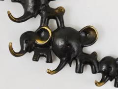 Walter Bosse Walter Bosse Elephants Brass Key Hanger by Herta Baller Austria 1950s - 4052494