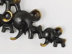 Walter Bosse Walter Bosse Elephants Brass Key Hanger by Herta Baller Austria 1950s - 4052496