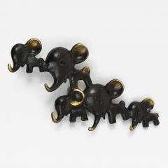 Walter Bosse Walter Bosse Elephants Brass Key Hanger by Herta Baller Austria 1950s - 4056585