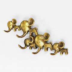 Walter Bosse Walter Bosse Elephants Brass Key Hanger by Herta Baller Austria 1950s - 4056586