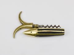 Walter Bosse Walter Bosse Fish Mid Century Brass Corkscrew Herta Baller Austria 1950s - 4451535