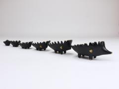 Walter Bosse Walter Bosse Hedgehog Stackable Brass Ashtrays Herta Baller Austria 1950s - 4271363