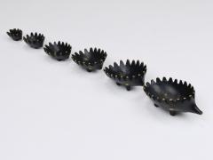 Walter Bosse Walter Bosse Hedgehog Stackable Brass Ashtrays Herta Baller Austria 1950s - 4271390