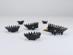 Walter Bosse Walter Bosse Hedgehog Stackable Brass Ashtrays Herta Baller Austria 1950s - 4363878