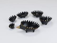 Walter Bosse Walter Bosse Hedgehog Stackable Brass Ashtrays Herta Baller Austria 1950s - 4363897