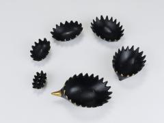 Walter Bosse Walter Bosse Hedgehog Stackable Brass Ashtrays Herta Baller Austria 1950s - 4363898