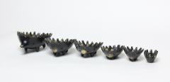 Walter Bosse Walter Bosse Hedgehog Stackable Brass Ashtrays for Hertha Baller 1960 Germany - 2769312