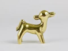 Walter Bosse Walter Bosse Midcentury Baby Cow Brass Figurine Herta Baller Austria 1950s - 4052015