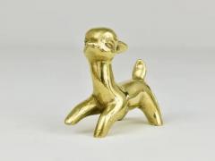 Walter Bosse Walter Bosse Midcentury Deer Fawn Brass Figurine Herta Baller Austria 1950s - 4052628