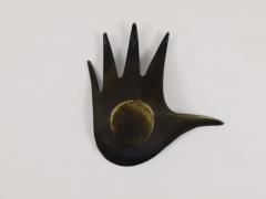 Walter Bosse Walter Bosse Sculptural Brass Hand Bowl or Ashtray Herta Baller Austria 1950s - 4068237
