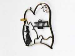 Walter Bosse Walter Bosse Woman in Biedermeier Dress Brass Wall Sculpture Austria 1950s - 4050156