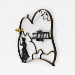 Walter Bosse Walter Bosse Woman in Biedermeier Dress Brass Wall Sculpture Austria 1950s - 4054054