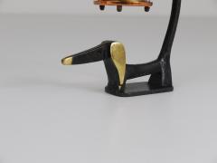 Walter Bosse Wiener Dog Brass Figurine with Lantern Thermometer Baller 1950s - 4632173