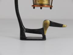 Walter Bosse Wiener Dog Brass Figurine with Lantern Thermometer Baller 1950s - 4632176