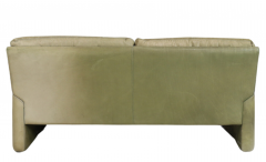 Walter Knoll 1970s Walter Knoll green leather 2 seat sofa - 2971705