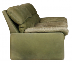 Walter Knoll 1970s Walter Knoll green leather 2 seat sofa - 2971706