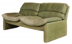 Walter Knoll 1970s Walter Knoll green leather 2 seat sofa - 2971707