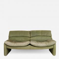 Walter Knoll 1970s Walter Knoll green leather 2 seat sofa - 2973109