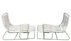 Walter Lamb A Pair of Walter Lamb Sleigh Chairs and Ottomans for Brown Jordan c 1960 - 3076759