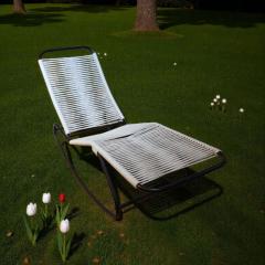 Walter Lamb Pair of Rocking Chaises Folding Back Waikiki Lounge Style CA 1950s - 4398278