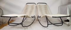 Walter Lamb Pair of Rocking Chaises Folding Back Waikiki Lounge Style CA 1950s - 4398297