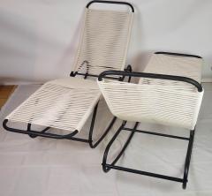 Walter Lamb Pair of Rocking Chaises Folding Back Waikiki Lounge Style CA 1950s - 4398298