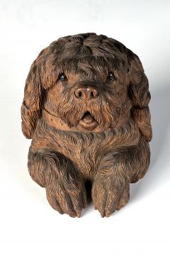 Walter Mader Black Forest Hand Carved Dog Head Tobacco Jar in the manner of Walter Mader - 3839161