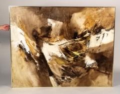 Walter McCown 1960s Abstract Oil and Encaustic Painting on Board by TX Modernist Walter McCown - 1085213