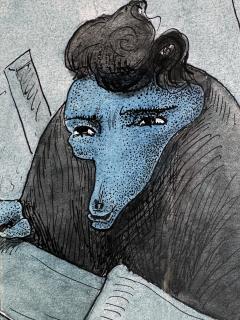 Walter Schnackenberg Escaping Eerie Monsters on the Roof at Night Macabre Fantasy - 4374049